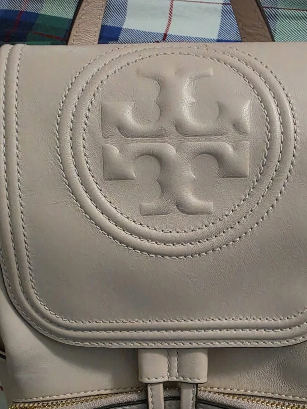 Tory Burch Light Blush Quilted Tassel Leather Backpack